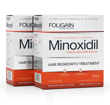 FOLIGAIN男性用ミノキシジル5%外用液の箱2個。